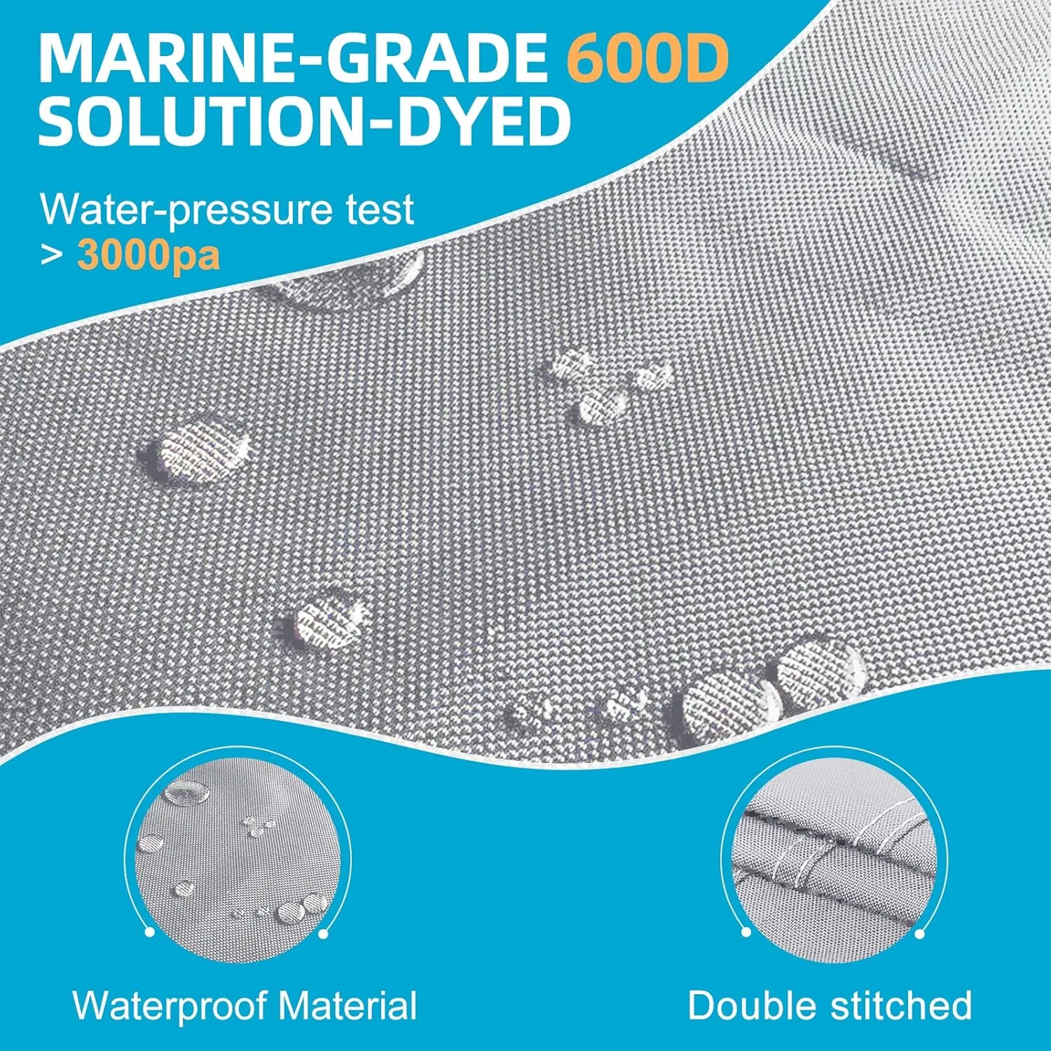 600D Kayak Cover,Heavy Duty Tear Resistant Canoe Cover, Waterproof & UV-Proof Trailerable Kayak Covers for Outdoor and Indoor Storage(Fits 10.8-12ft Gray