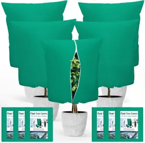 6PCS Plant Covers Freeze Protection 2.2oz Thicker Winter Frost Cloth Plant Protection Jacket Cover Bags Frost Blankets with Zipper Drawstring for Outdoor Plants Fruit Tree Potted, 39.3"W x 19.6"H
