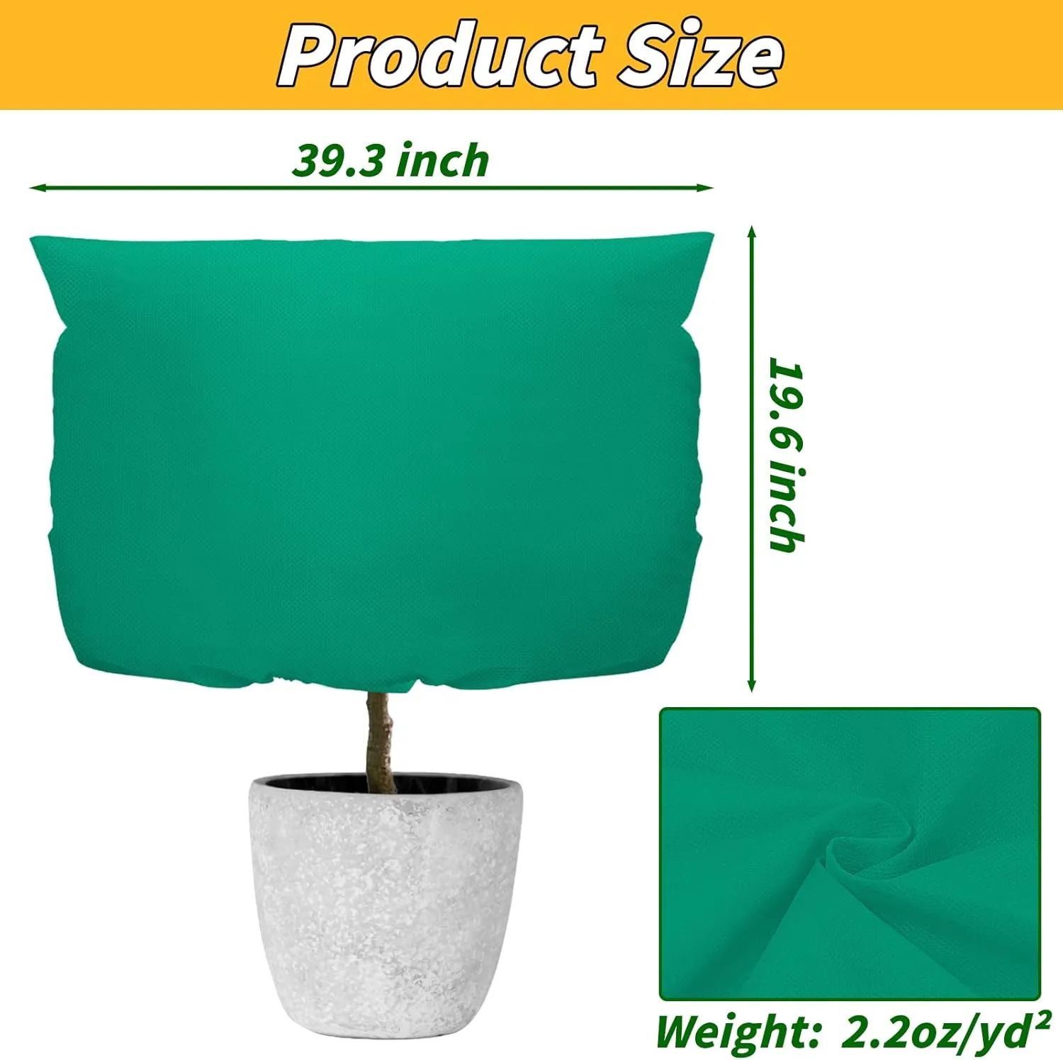 6PCS Plant Covers Freeze Protection 2.2oz Thicker Winter Frost Cloth Plant Protection Jacket Cover Bags Frost Blankets with Zipper Drawstring for Outdoor Plants Fruit Tree Potted, 39.3"W x 19.6"H
