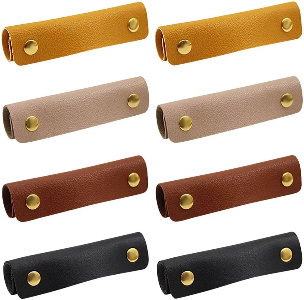 8 Pieces Handbag Handle Leather Wrap Cover, Luggage Bag Grip Protector Saddle, Soft Purse Strap Pad Identifier for Shopping Bag Travel Bag Suitcase Tote Bag
