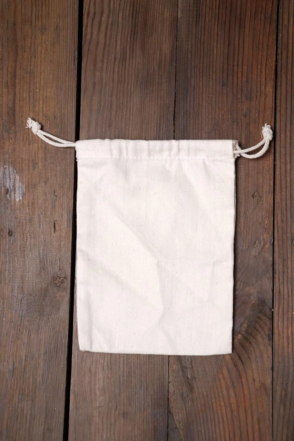 8"x10" COTTON DOUBLE DRAWSTRING MUSLIN BAGS (natural color)- Set Of 25