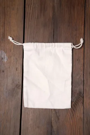 8"x10" COTTON DOUBLE DRAWSTRING MUSLIN BAGS (natural color)- Set Of 25