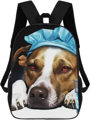 A Dog is Sick Print 17 Inch Daypack Travel Laptop Backpack Unisex Large Capacity Shoulder Backpacks Funny Graphic