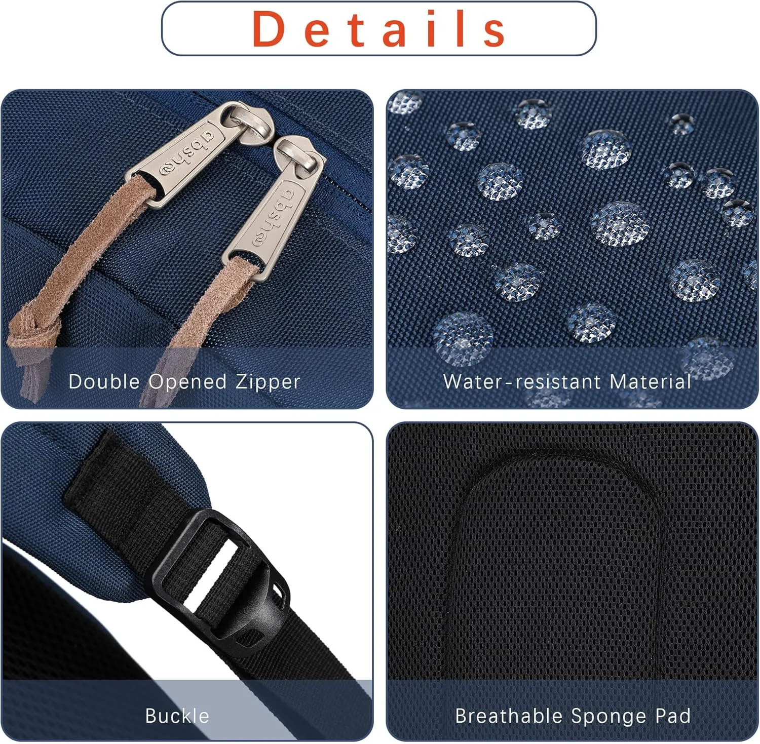 abshoo Classic Travel Backpack for Men and Women Middle High School Backpack for Teen Girls and Boys Bookbag (Navy)