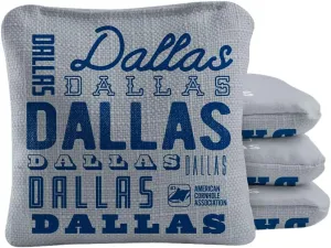 ACA Synergy Pro Dual Sided Cornhole Bags | Dallas Gray Design | Set of (4) All-Weather Resin Filled Stick & Slide Corn Hole Bags
