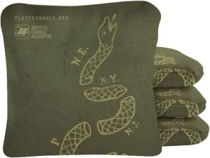 ACA Synergy Pro Dual Sided Cornhole Bags | Join or Die Design | Set of (4) All-Weather Resin Filled Stick & Slide Corn Hole Bags