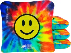 ACA Synergy Pro Dual Sided Cornhole Bags | Tie-Dye Multicolor Design | Set of (4) All-Weather Resin Filled Stick & Slide Corn Hole Bags
