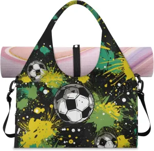 Active Soccer Women's Yoga Gym Bag - Adjustable shoulder strap with shoe compartment, large gym bag with multiple pockets for yoga mat, gym equipment and travel accessories