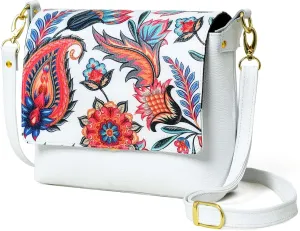 ADYAN Handmade Full Grain Soft Leather Floral Printed Cross body Sling Bag for Women
