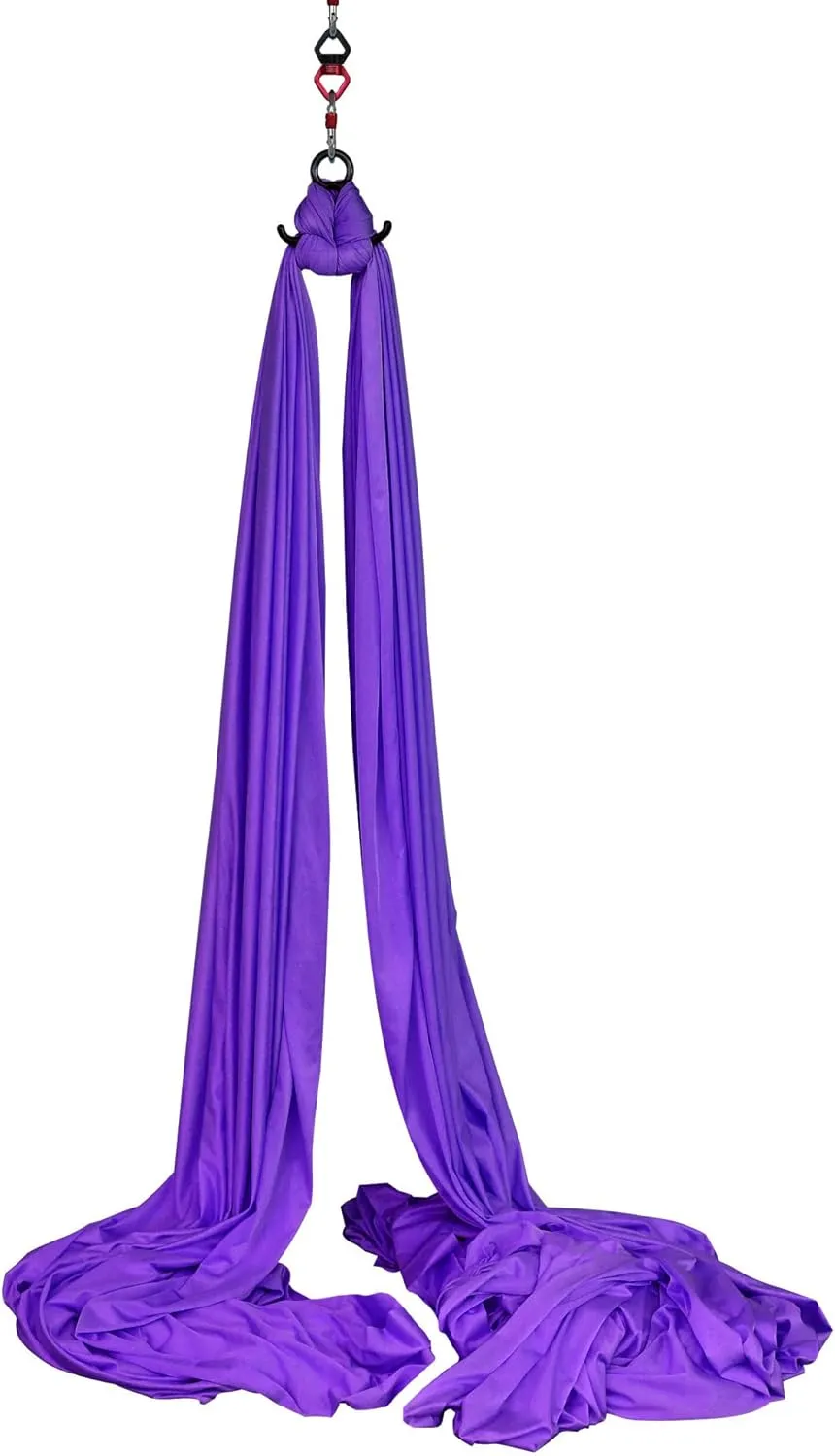 Aerial Silk 10 Yards Kit Durable Aerial Yoga Hammock with Hardware & Guide Aerial Swing for Acrobatic Flying Yoga