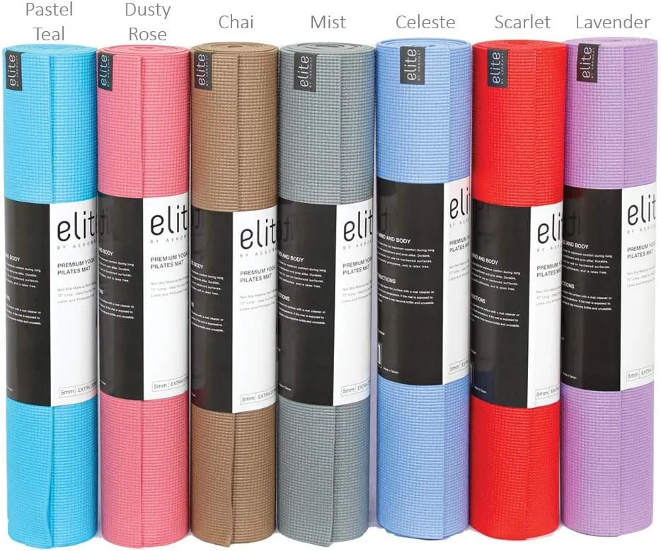 Aeromat Elite Yoga Pilates Mat 5 mm Thick (24" x 72") for Yoga or Pilates Practice, General Exercises