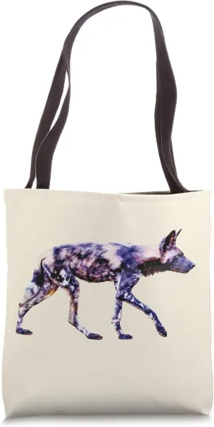 African Painted Dog on the Prowl Wildlife Tote Bag