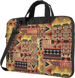 African Textile Patchwork Print Messenger Bag & Case Shoulder Strap Fashionable Laptop Bag for Business Travel