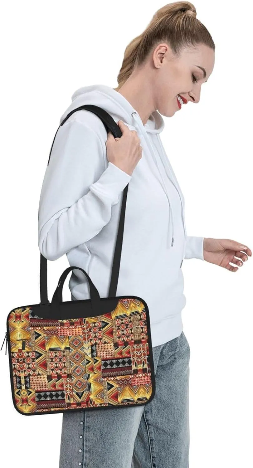 African Textile Patchwork Print Messenger Bag & Case Shoulder Strap Fashionable Laptop Bag for Business Travel