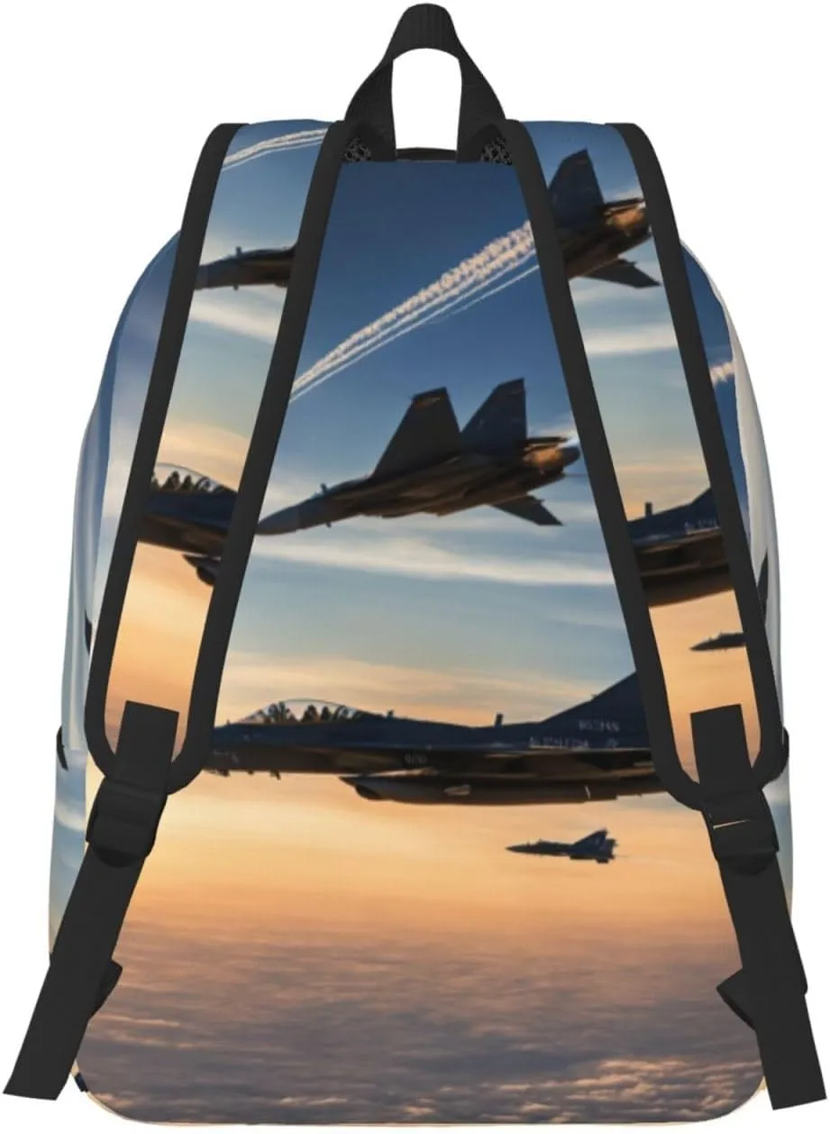 Aircraft Fighter Jets print Duffel Bag, Lightweight Duffel Bag, Casual Backpack, 17.7 x 6.3 x 12.2 inches