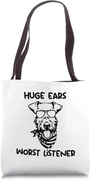 Airedale Terrier huge ears worst listener Tote Bag