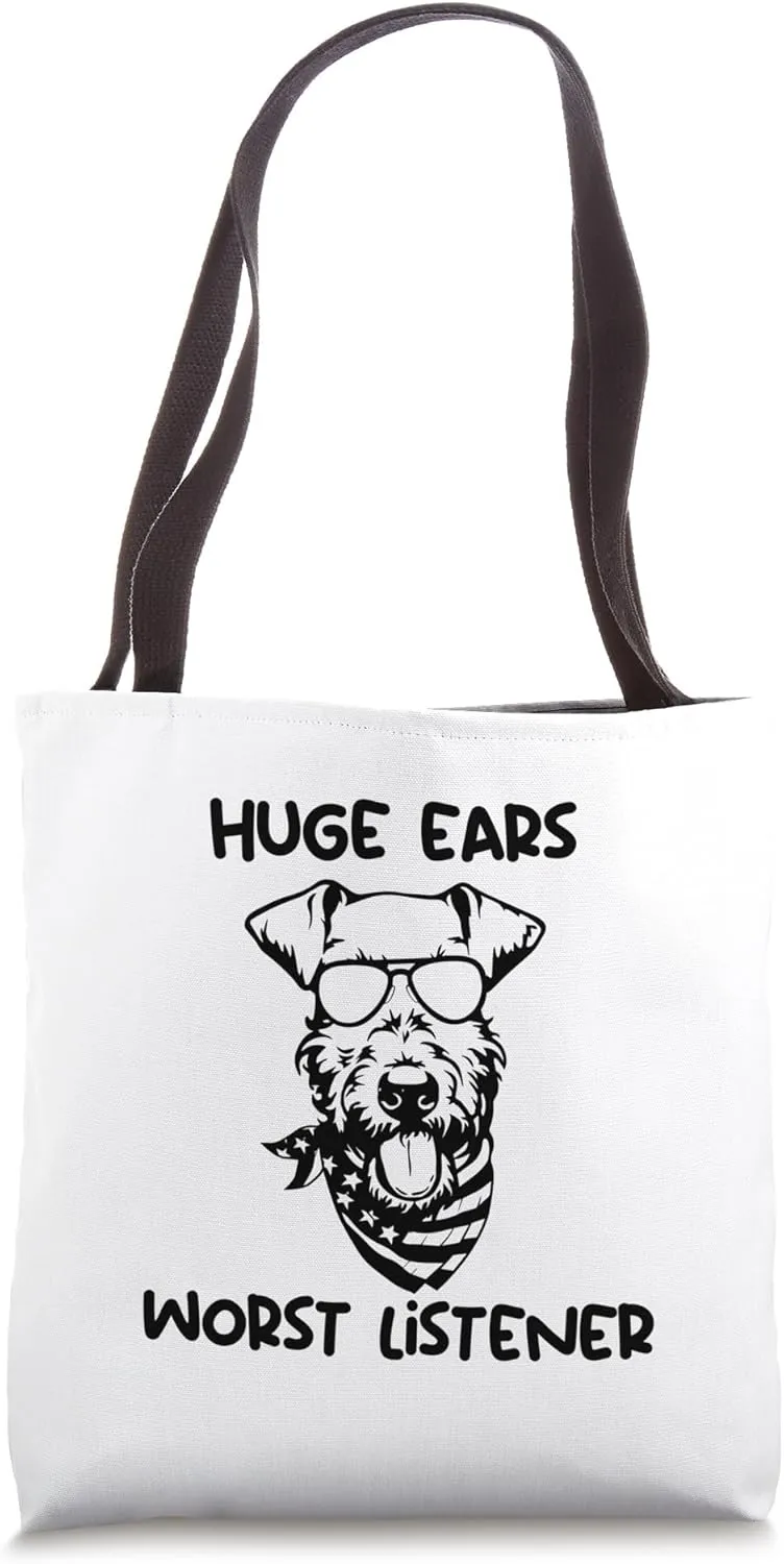 Airedale Terrier huge ears worst listener Tote Bag