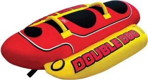 Airhead Double Dog Towable 1-2 Rider Tube for Boating and Water Sports, Double-Stitched Full Nylon Cover, EVA Padding & Padded Handles for Comfort