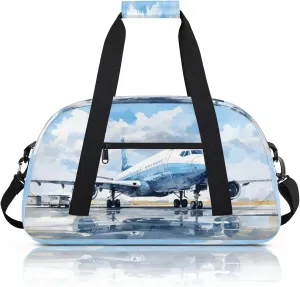 Airplanes Printed Small Gym Bag 18 inch Carry On Duffel Bag for Weekender Travel Sports Workout Yoga Gymnastics Dance Ballet