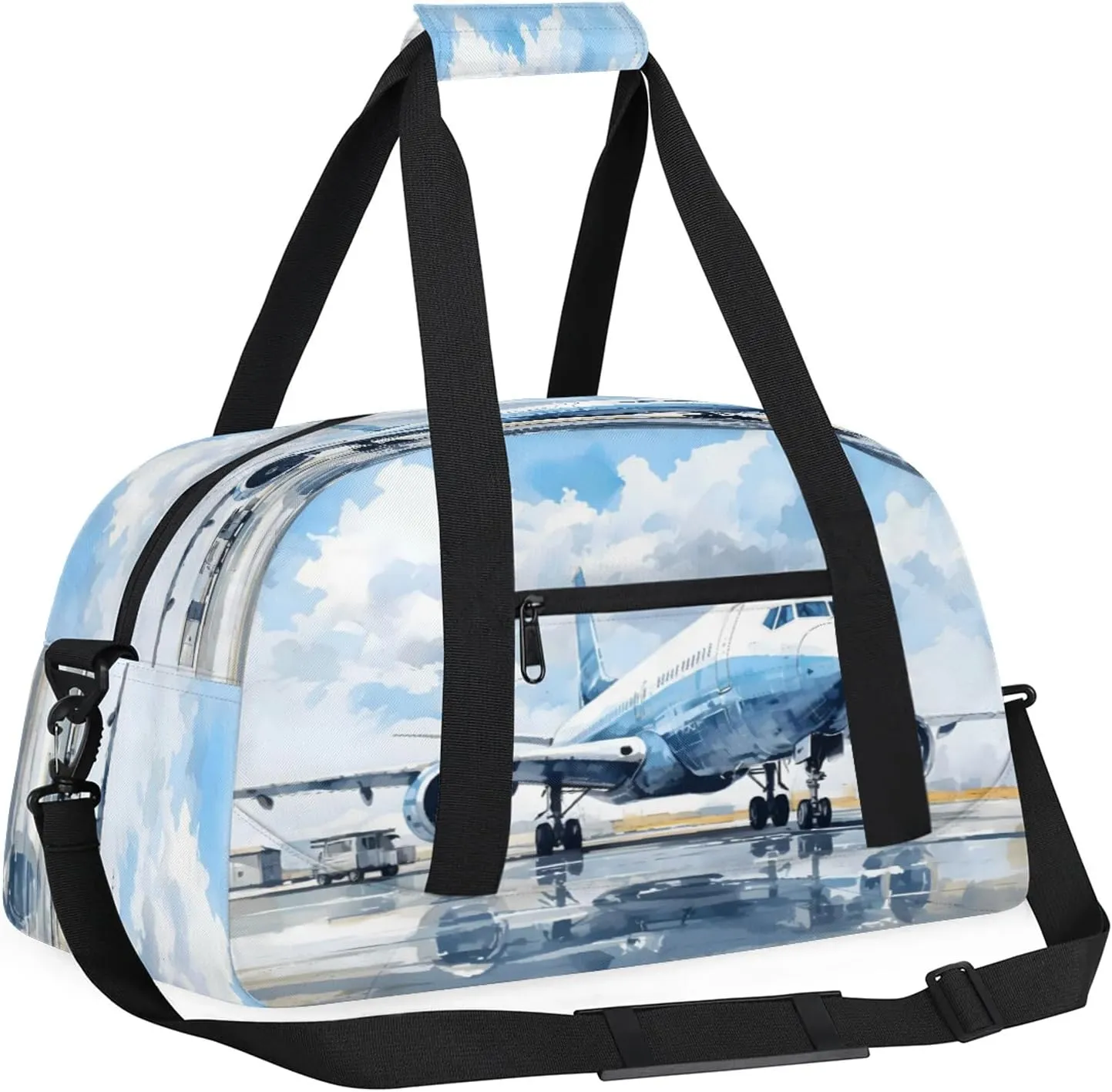 Airplanes Printed Small Gym Bag 18 inch Carry On Duffel Bag for Weekender Travel Sports Workout Yoga Gymnastics Dance Ballet