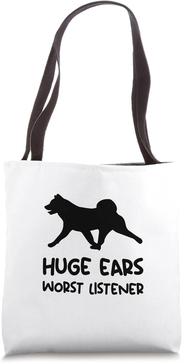 akita dog huge ears worst listener Tote Bag