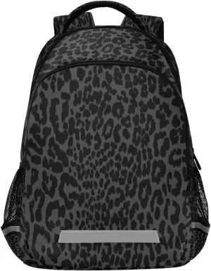 ALAZA Dark Gray Leopard Cheetah Print Backpack For women Bookbag Travel Daypack