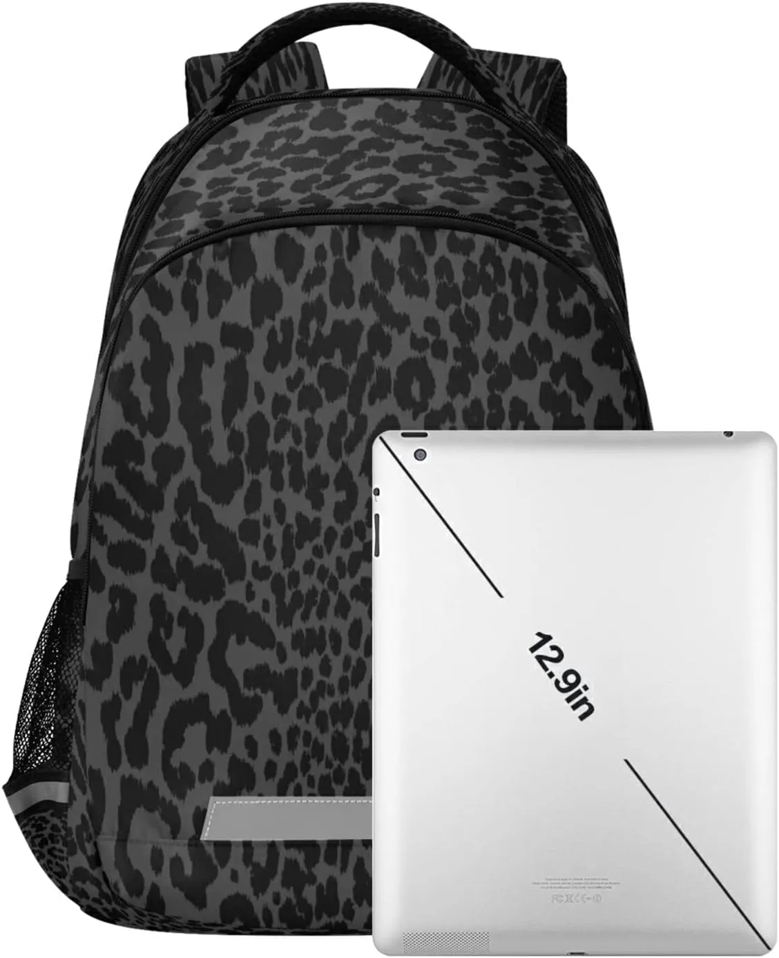 ALAZA Dark Gray Leopard Cheetah Print Backpack For women Bookbag Travel Daypack