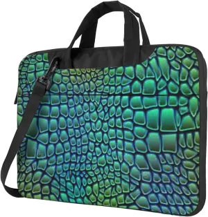 Alligator Skin Print Large Capacity Portable Crossbody Cute Laptop Bag For Women Men, 13 14 15.6 in