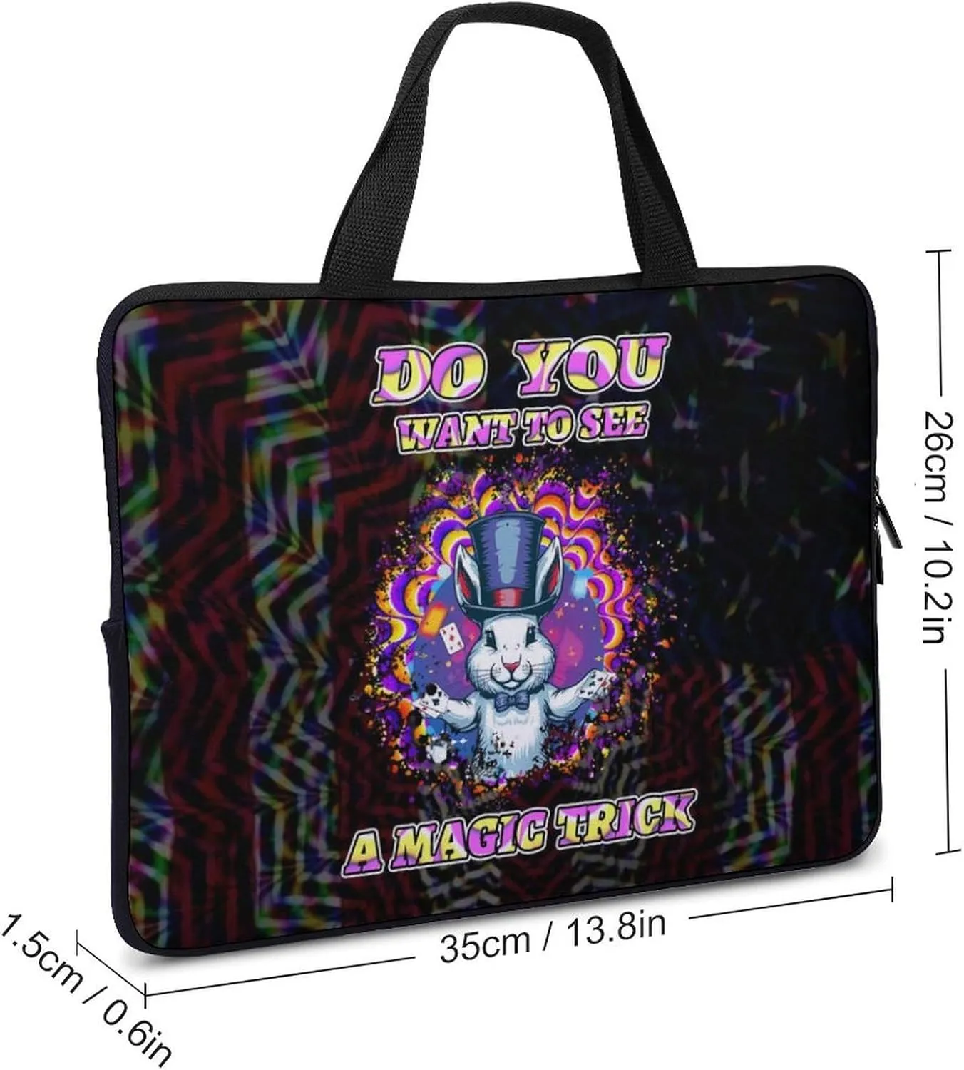 American Flag Magic And Illusion Laptop Bag Laptop Case Computer Messenger Bag with Adjustable Shoulder Strap