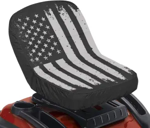 American Flag Riding Lawn Mower Cushion Seat Cover, Universal Lawn Mower Seat Cover with Storage Bag Easy to Install Medium