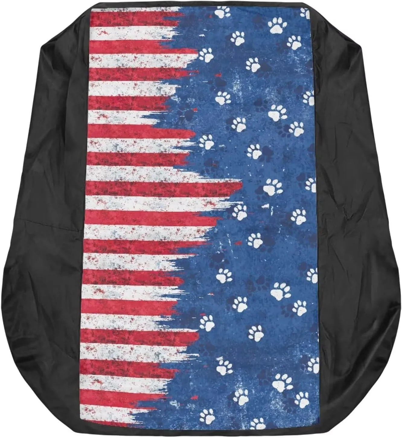 American Flag Riding Mower Seat Cover with Storage Bag, Dog Paw Universal Lawn Mower Seat Cover for Men Women Machine Washable Easy to Install