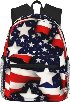 American Flag Stars Stripes print Lightweight and comfortable backpack Casual Laptop Backpack for Travel Hiking