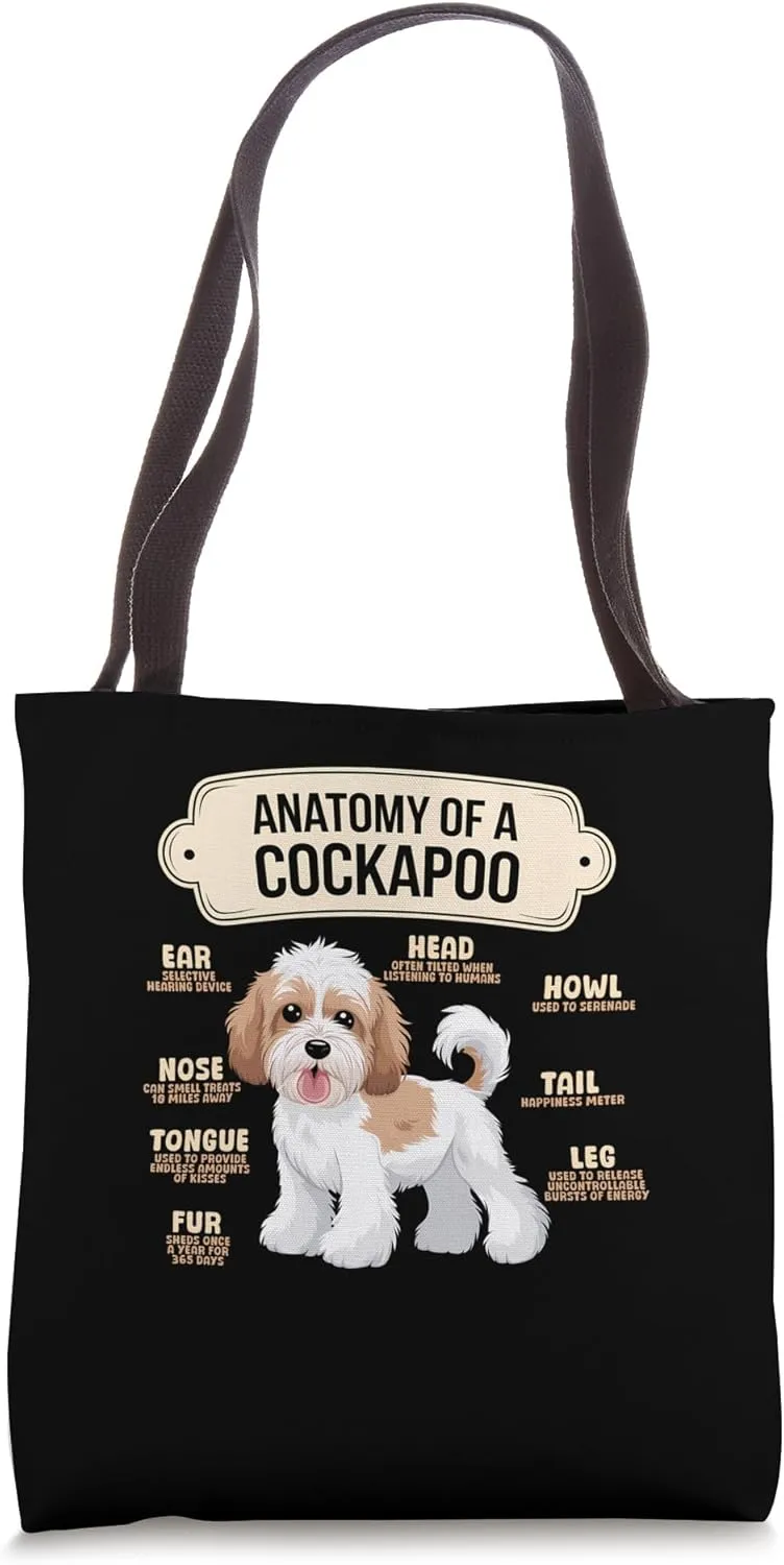 anatomy of A Cockapoo Breed Dog Pet Hound Lover Tote Bag