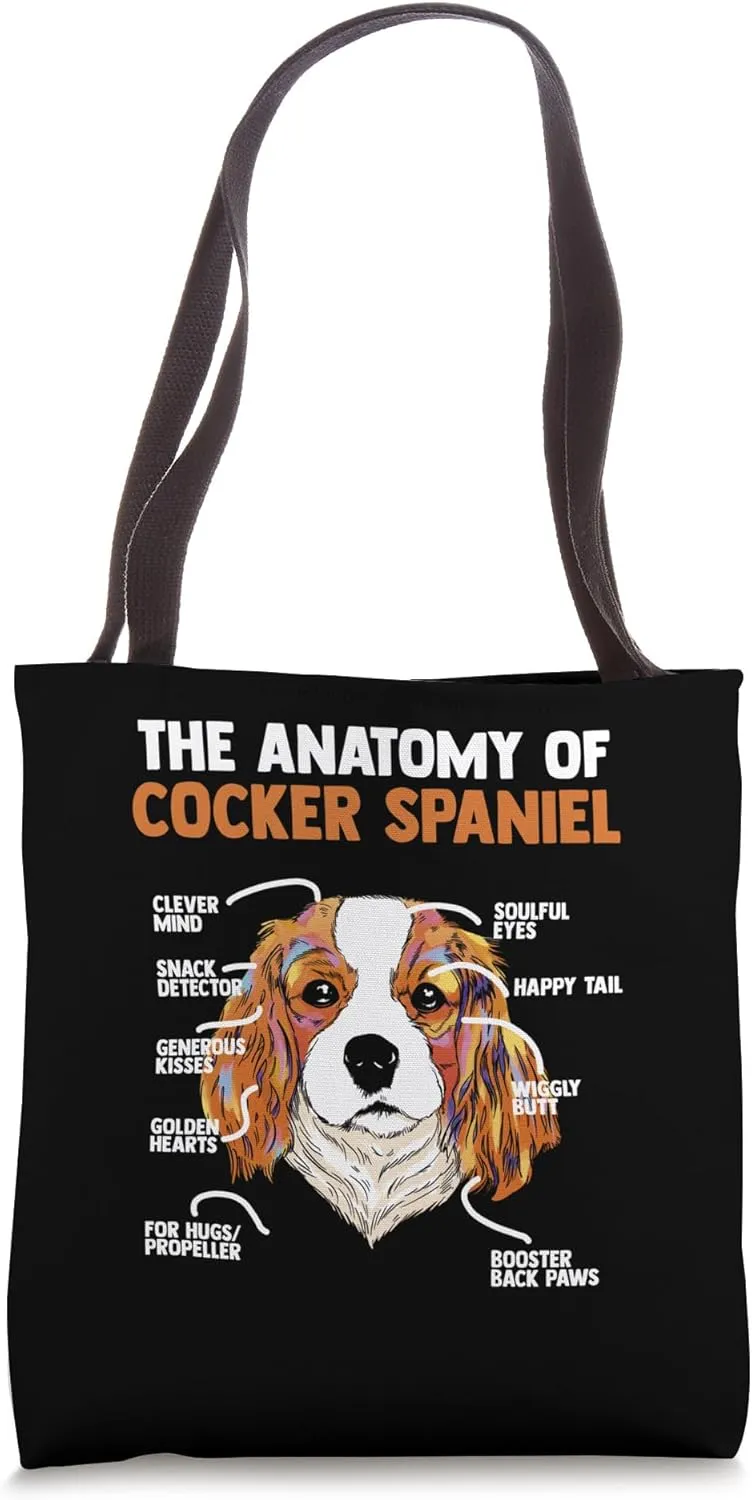 Anatomy Of A Cocker Spaniel Dog Breeds for Canine Owners Tote Bag