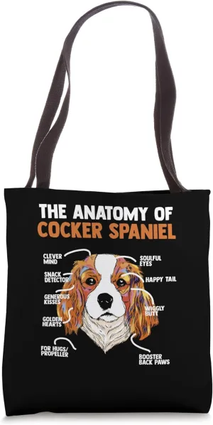 Anatomy Of A Cocker Spaniel Dog Breeds for Canine Owners Tote Bag