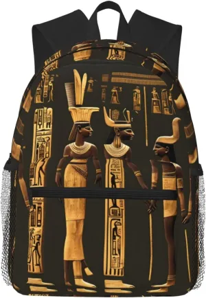 Ancient Egyptian Hieroglyph Print Travel Backpack, Suitable For Daily Commute, Outdoor Sports And Weekend Vacation