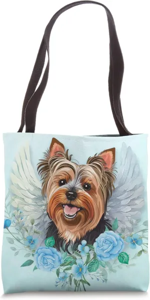 Angel Yorkie with WIngs Yorkshire Terrier Dog Memorial Art Tote Bag