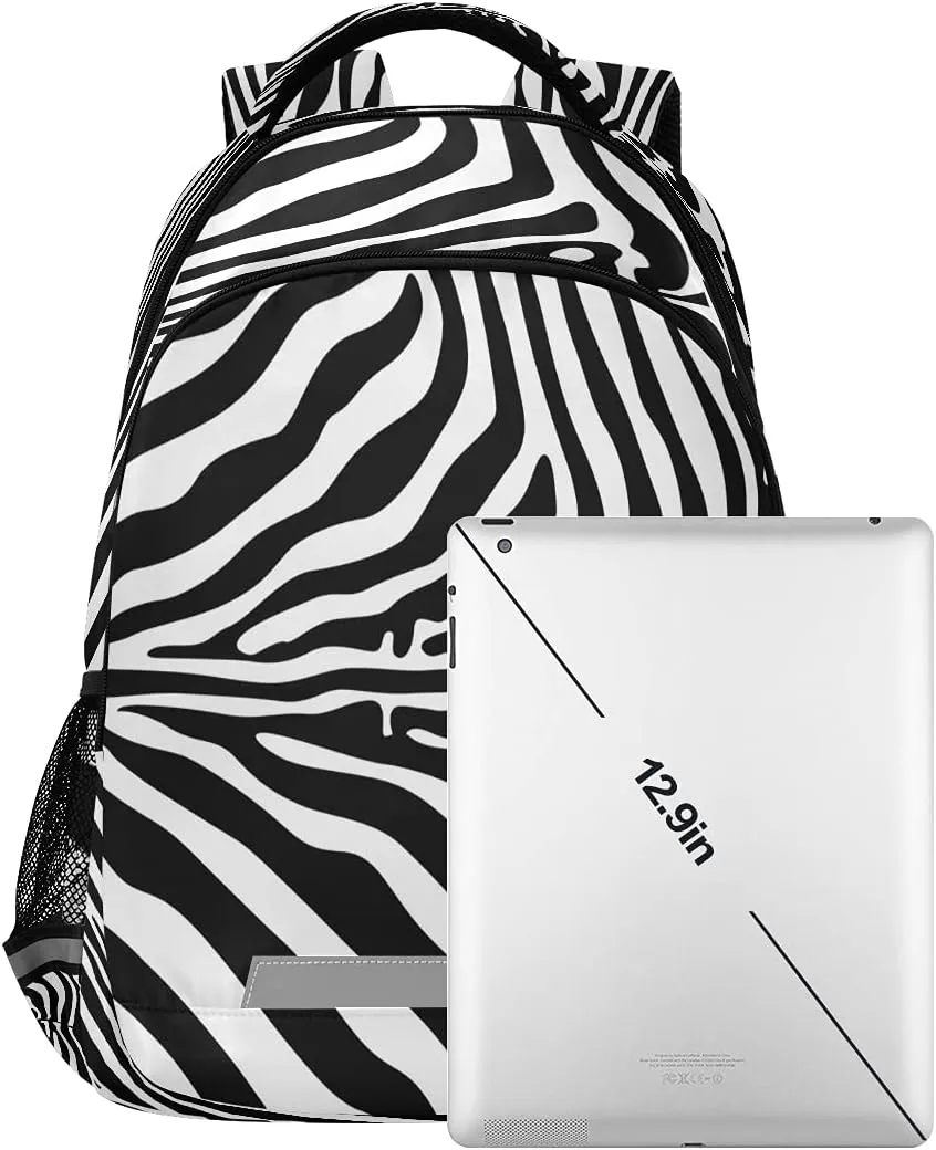 Animal Zebra Print Backpacks Travel Laptop Daypack School Book Bag for Men Women Teens Kids