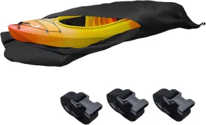 Antrader 16 FT Kayak Cover,420D Canoe Cover Paddle Board Cover Water UV Dust Resistant Boat Cover Canoe Cover Accessories,Fit 16FT Long and Beam Width 36 inch Kayak,Canoe,Black