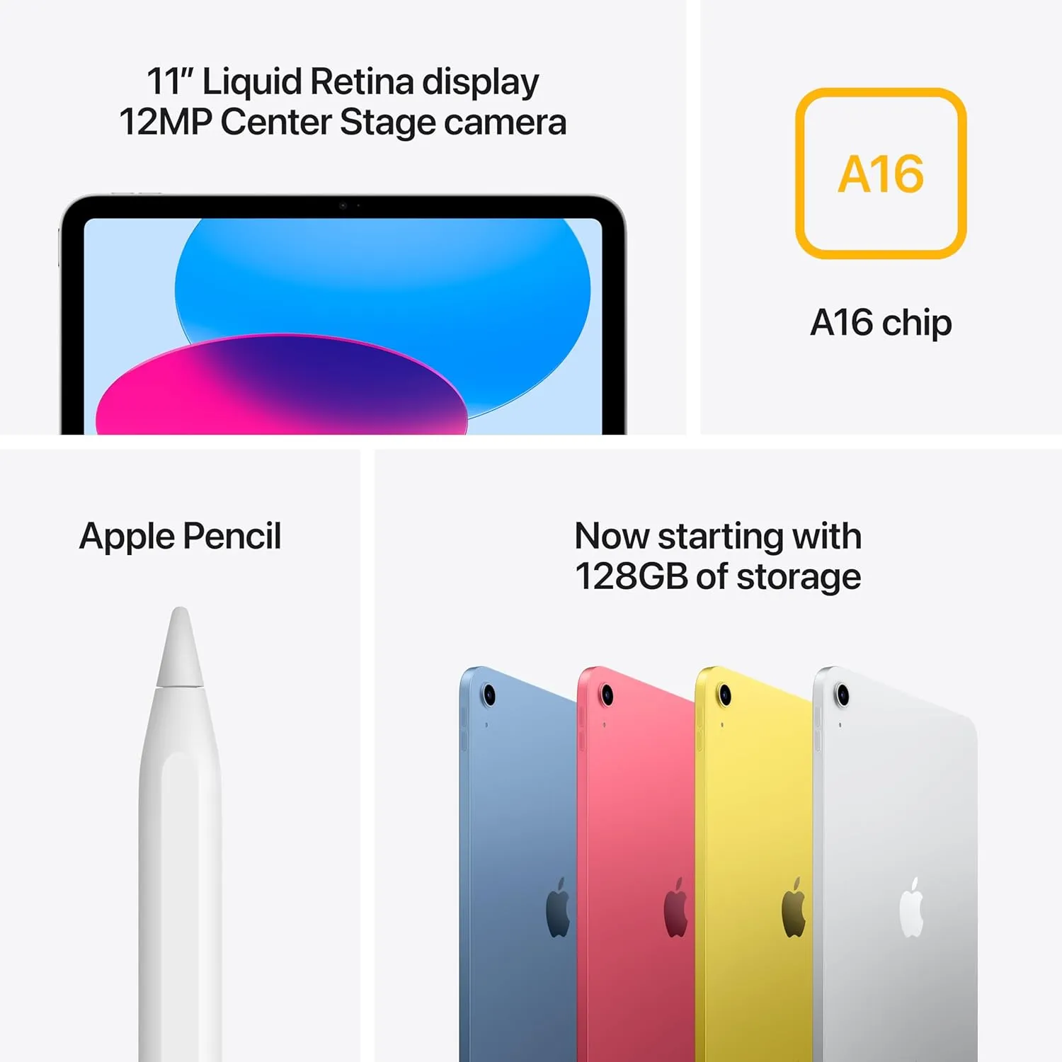 Apple iPad 11-inch: A16 chip, 11-inch Model, Liquid Retina Display, 128GB, Wi-Fi 6, 12MP Front/12MP Back Camera, Touch ID, All-Day Battery Life — Pink with AppleCare  (2 Years)