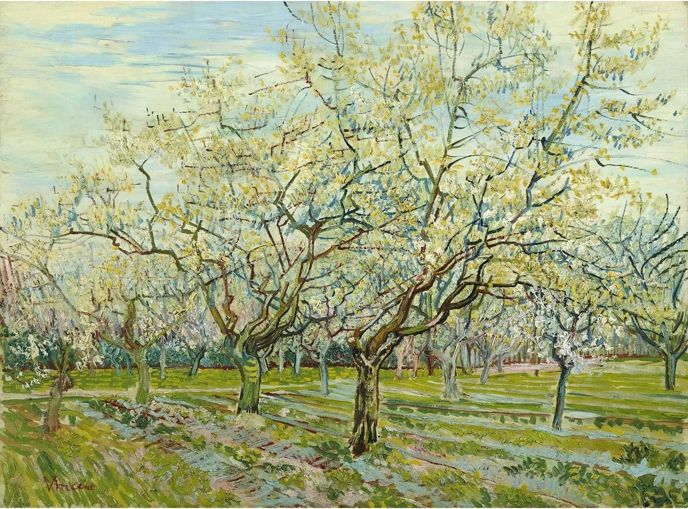 ARTICULOZY Giclee Print Rolled - Van Gogh - The white orchard - 24x18 Inch Canvas Wall Decor Art Print
