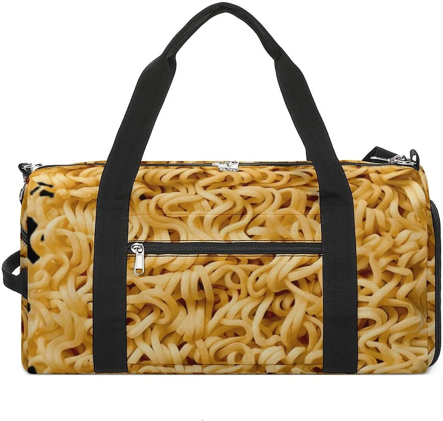 Asian Korean Japanese Chinese Ramen Noodles Funny Gym Bag Travel Tote Bag Duffel Bag with Shoe Compartment for Weekender Sports Vacation
