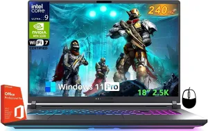 ASUS ROG Strix G18 18" 2.5K 240Hz Gaming Laptop, NVIDIA GeForce RTX 5080 16GB DDR7, Intel Ultra 9 275HX(Up to 5.4 GHz), 64 GB DDR5 RAM, 2 TB SSD, Wi-Fi 7, Backlit KB, Windows 11 Pro, with MS Office