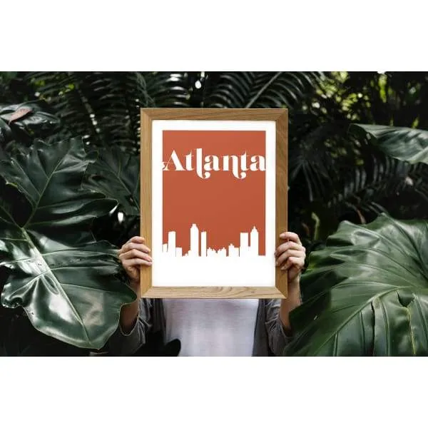 Atlanta, Georgia retro inspired city skyline