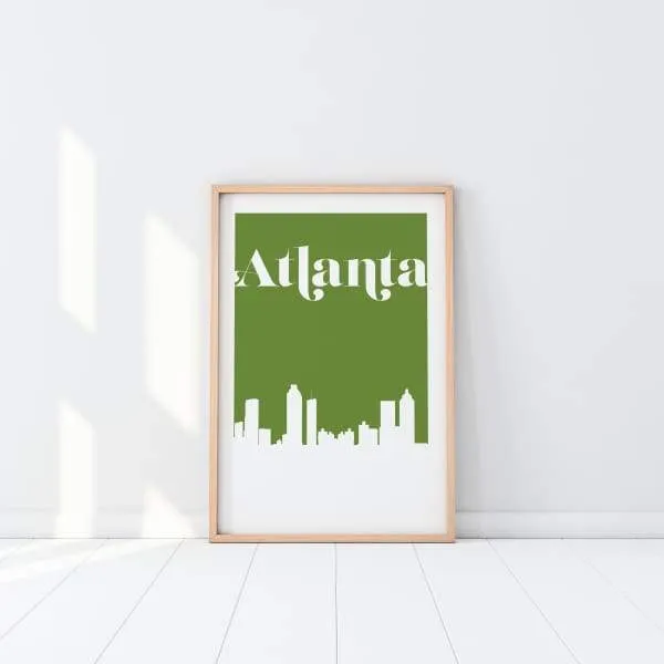 Atlanta, Georgia retro inspired city skyline