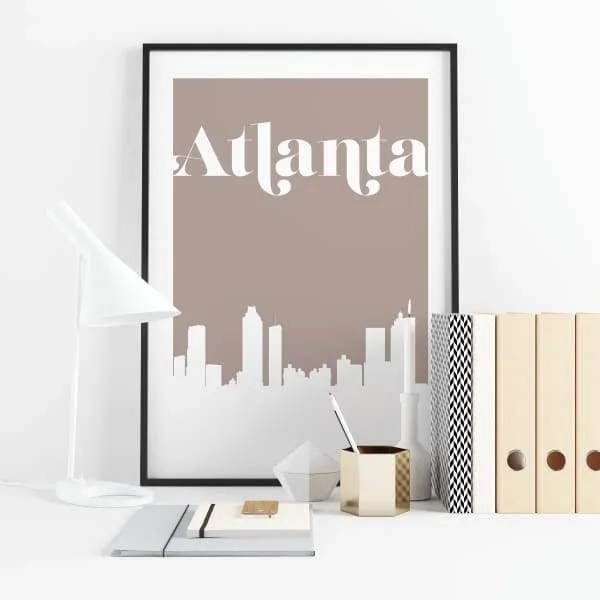 Atlanta, Georgia retro inspired city skyline