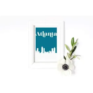 Atlanta, Georgia retro inspired city skyline