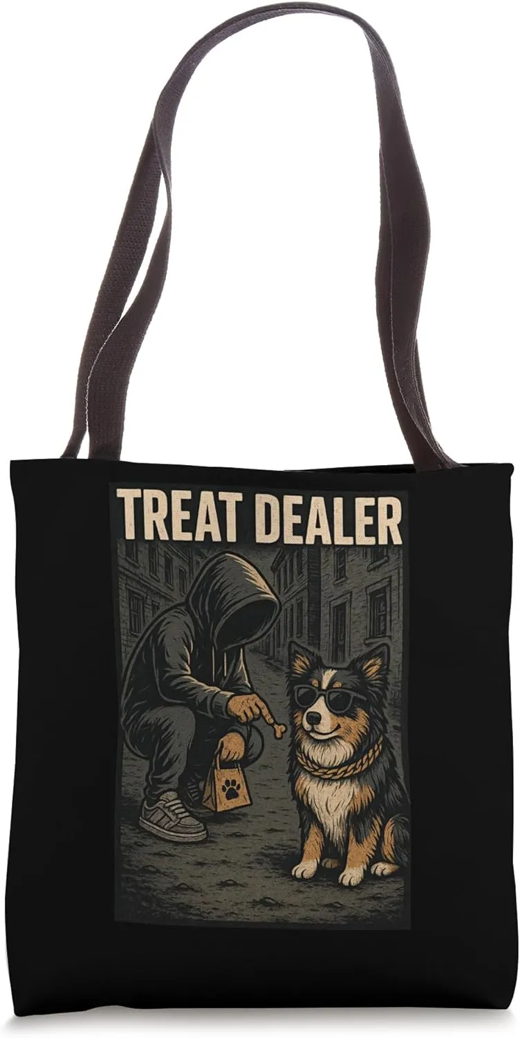 Australian Shepherd Treat Dealer Parody Humor Dog Lover Tote Bag