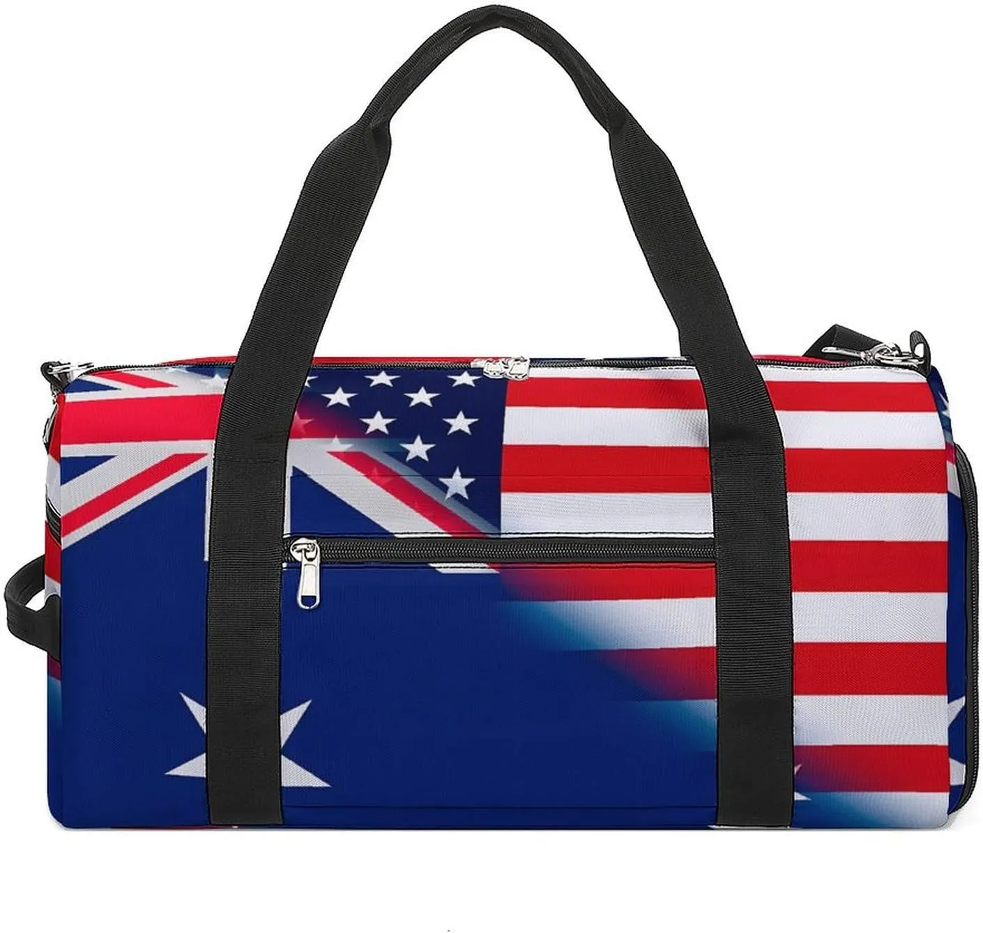 Australian U.S. Flag Funny Gym Bag Travel Tote Bag Duffel Bag with Shoe Compartment for Weekender Sports Vacation