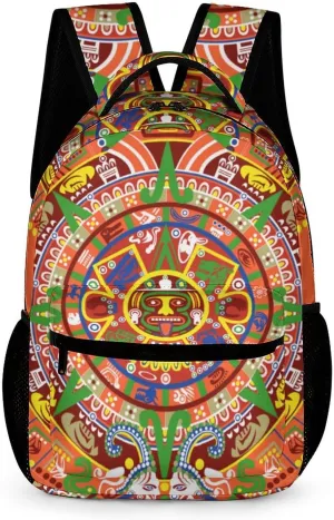 Aztec Calendar Travel Laptop Backpack Durable Computer Bag Daypack for Men Women